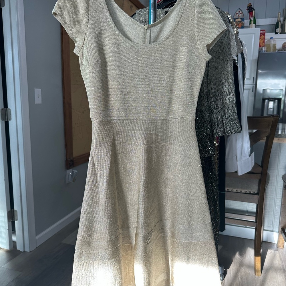 St. John Cream A-line Dress with Flutter Sleeves for Cocktail